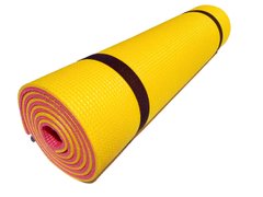 Каремат туристичний килимок в похід двошаровий 1800х600х8мм, червоний/жовтий