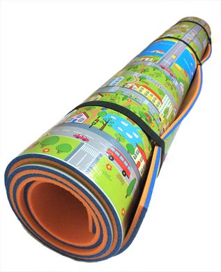 Дитячий теплий розважальний килимок 1200×1200×11мм, "Паркове Містечко" розвиваючий, ігровий килимок для дітей, NEWDAY