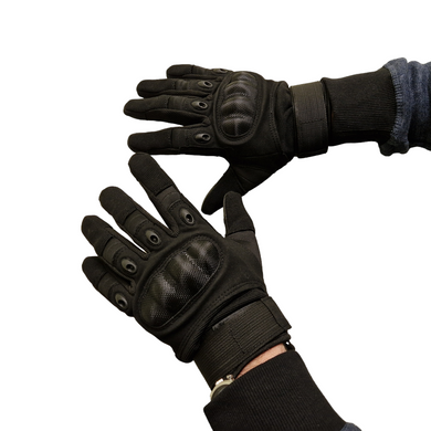 Перчатки тактические черные с закрытыми пальцами размер L, обхват ладони 20-22см, BC-8798