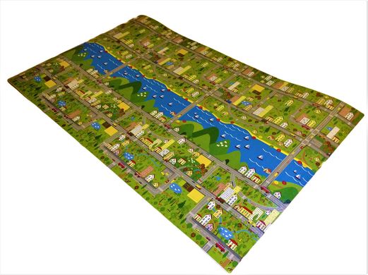 Дитячий теплий розважальний килимок 1200×1200×11мм, "Паркове Містечко" розвиваючий, ігровий килимок для дітей, NEWDAY