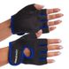 Перчатки для фитнеса размер S, обхват ладони без большого пальца 18 - 19 см, черно/синий