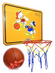 Дитячий баскетбольний щит 620х500мм з кошиком і сіткою, "Качині історії", NEWDAY