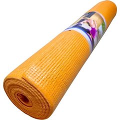 Профессиональный нескользящий коврик для йоги и фитнеса 1730х610х6мм прорезиненный, Оранжевый