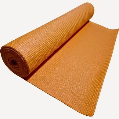 Професійний килимок для йоги та фітнесу 1730х610х6мм прогумований, Помаранчевий