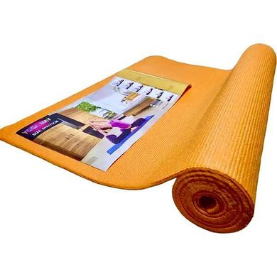 Професійний килимок для йоги та фітнесу 1730х610х6мм прогумований, Помаранчевий