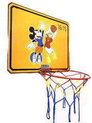 Детский баскетбольный щит 620х500мм с корзиной и сеткой, "Дональд Дак"