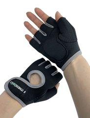 Перчатки для фитнеса размер M, обхват ладони без большого пальца 20 - 22 см, черно - серый