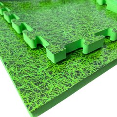 Маты татами EVA ласточкин хвост пазлы 100х100х2см "Зеленая трава" покрытия для детской игровой зоны, комнаты