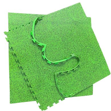Маты татами EVA ласточкин хвост пазлы 100х100х2см "Зеленая трава" покрытия для детской игровой зоны, комнаты