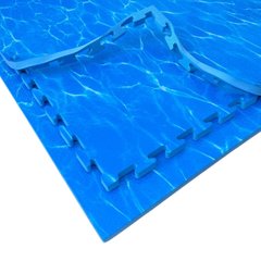 Маты татами EVA ласточкин хвост пазлы 100х100х2см "Морская вода" покрытия для детской игровой зоны, комнаты