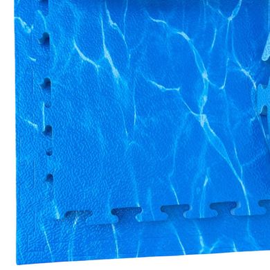 Маты татами EVA ласточкин хвост пазлы 100х100х2см "Морская вода" покрытия для детской игровой зоны, комнаты