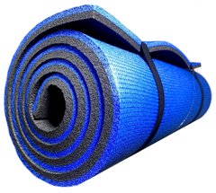 Уцінка - 2 сорт, каремат 1800х600х16 мм, двошаровий, товстий похідний килимок для туризму, синій/сірий
