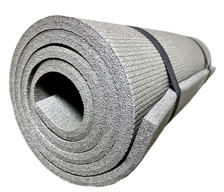 Каремат для йоги и фитнеса 1900х600х12мм, "Карпаты" двухслойный, серый
