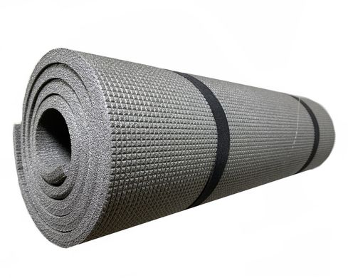 Каремат для йоги и фитнеса 1900х600х12мм, "Карпаты" двухслойный, серый
