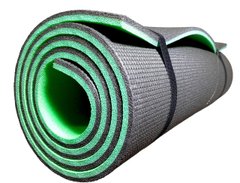 Каремат для йоги 1800х600х12мм, Карпаты двухслойный, зеленый/серый
