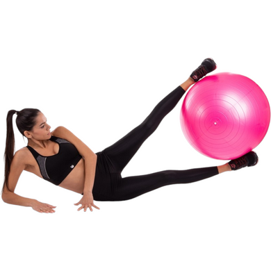 Мяч гимнастический диаметр 65см, фитбол для фитнеса и беременных, розовый, ABS - система Anti-Burst, FI-1983