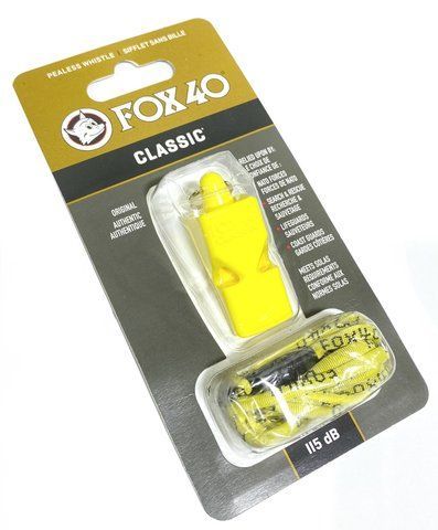 Свисток судовий пластиковий FOX40-CLASSIC, Жовтий, Канада
