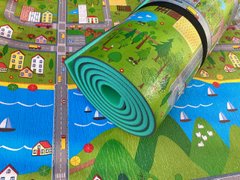 Детский 3D коврик 3500×1200×11мм «Парковый городок» теплоизоляционный и развивающий игровой коврик.