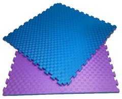 Покрытия для детской комнаты 1000х1000х20мм мат татами ласточкин хвост EVA фиолетовый/синий