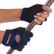 Перчатки для фитнеса размер XL, обхват ладони без большого пальца 25 - 27 см, черно - синий