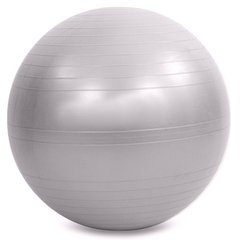 М'яч гімнастичний діаметр 65см, фітбол для фітнесу та вагітних, сірий, ABS - система Anti-Burst, FI-1983