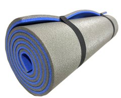 Каремат для йоги 1800×600×10мм, "Фітнес", двошаровий, сірий/синій