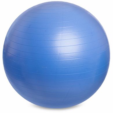Мяч гимнастический диаметр 65см, фитбол для фитнеса и беременных, голубой, ABS - система Anti-Burst, FI-1983