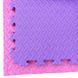 Маты татами пазлы EVA 100х100х2см, розовый/фиолет, покрытие для детской игровой зоны, спортзала, садика, школы