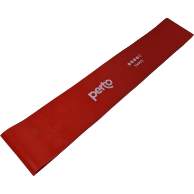 Эластичная фитнес резинка "Perto" красная 600*500*0,9мм (Heavy), сопротивление 9–14кг ленты для упражнения