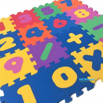Дитячий розвивальний килимок-пазл "Весела математика" 16 елементів, Термоизол-К