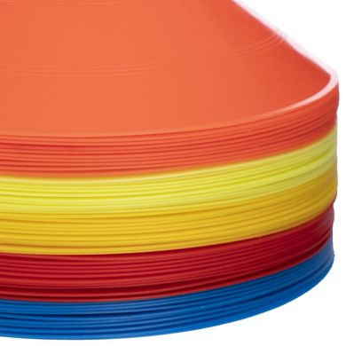 Фішки для розмітки поля на пластиковій підставці C-6418 50шт, діаметр 20см кольоровий C-6418