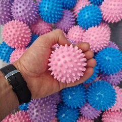 М'яч масажний, рожевий, діаметр 75 мм, голчастий тактильний м'ячик, для дітей та дорослих