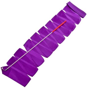 Стрічка з паличкою для художньої гімнастики 4 метри, карабін метал фіолетовий