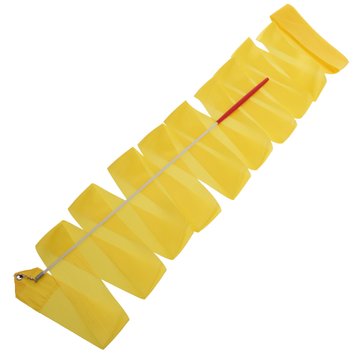 Стрічка з паличкою для художньої гімнастики 4 метри, карабін метал Жовтий