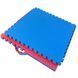 Мат татами ласточкин хвост 100х100х4 см, EVA для спортзала даянги, красный/синий, Китай