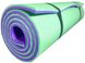 Каремат для йоги 1800×600×12мм, "Карпаты" двухслойный, зеленый/фиолетовый