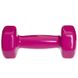 Гантель 1,5 кг для фитнеса с виниловым покрытием 1шт розовые гантельки виниловые