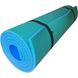 Коврик каремат для йоги и фитнеса 1800×600×10мм, "Фитнес премиум", двухслойный, зеленый/голубой, Турция