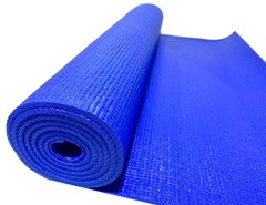 Профессиональный нескользящий коврик для йоги и фитнеса 1730х610х6мм прорезиненный Синий