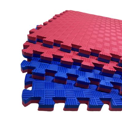 Коврик - пазл "EVA", набор 8 элементов 500х500х20 мм, площадь 2м.кв. Сине-Красный