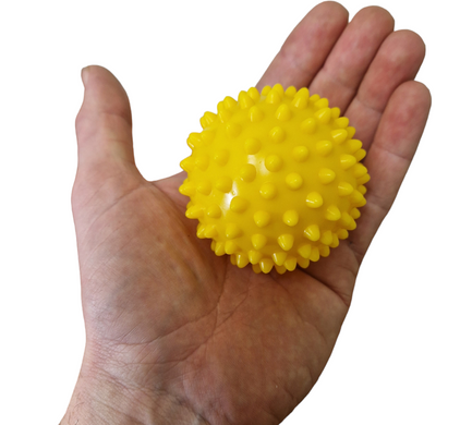 М'яч масажний жовтий, діаметр 70 мм, голчастий тактильний м'ячик, для дітей та дорослих BS-8856