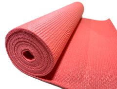 Профессиональный нескользящий коврик для йоги и фитнеса 1730х610х6мм прорезиненный Коралловый
