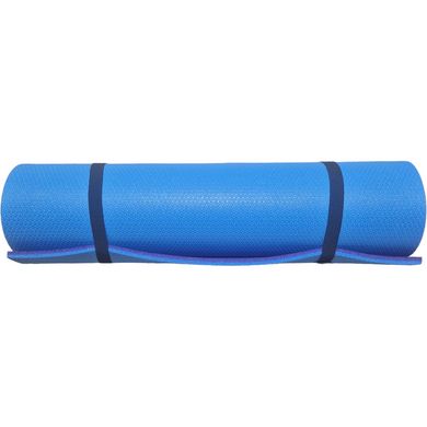 Коврик для йоги и фитнеса 1800×600×10мм, "Фитнес премиум", двухслойный каремат, голубой/фиолетовый, Турция