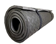 Нескользящий черный коврик для йоги и фитнеса EVA 1800х600х10мм прорезиненный