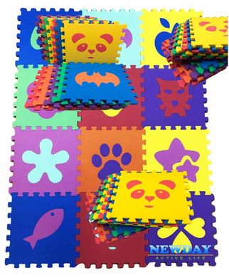 Дитячий розвивальний килимок-пазл "Карнавал" 30х30 см, 12 елементів, Термоизол-К