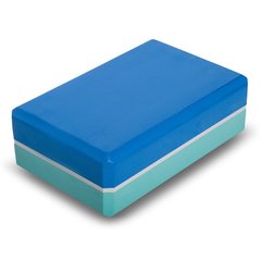 Блок для йоги двухцветный - мятный синий, йога блоки пропсы, FI-1713