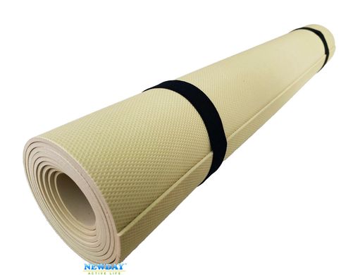 Килимок для йоги та фітнесу «NEWDAY» 1800×600×3мм, EVA, нековзкий Бежевий, NEWDAY