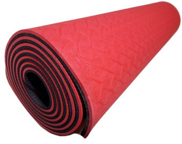 Килимок для йоги 1830×610×6мм, двошаровий, червоний, NEWDAY