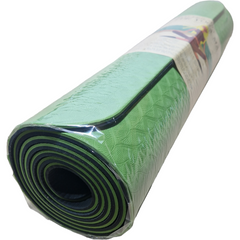 Коврик для йоги 1830×610×6мм, двухслойный, темно-зеленый/чорний