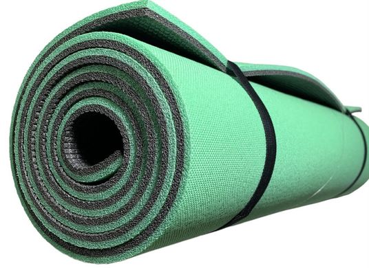 Килимок для йоги 1800×600×8мм, двошаровий зелено/сірий, NEWDAY